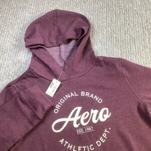Aeropostale Aero Athletic Dept Graphic Hoodie Burgundy Size M NWT